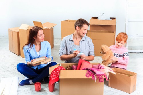 Office furniture and equipment prepared for a Pimlico commercial move