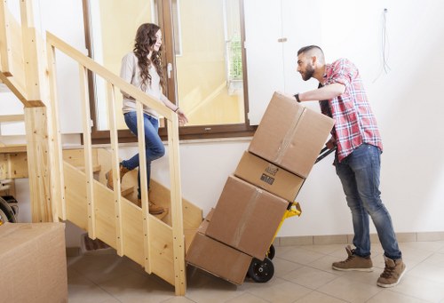 Furniture removal from a Pimlico apartment building staircase