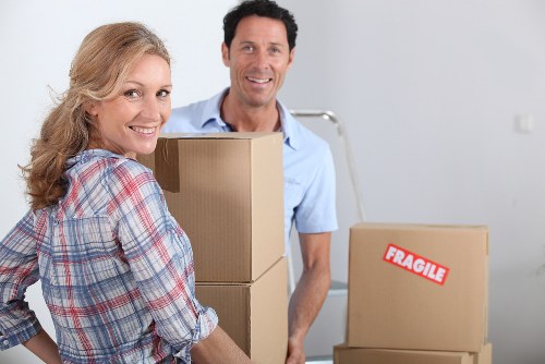 Loading boxes and furniture for a Pimlico moving job