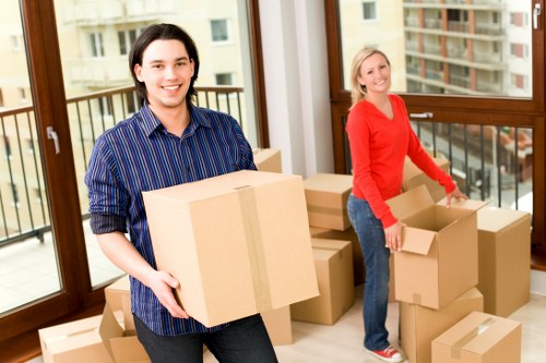Packing and loading furniture into a local removal van